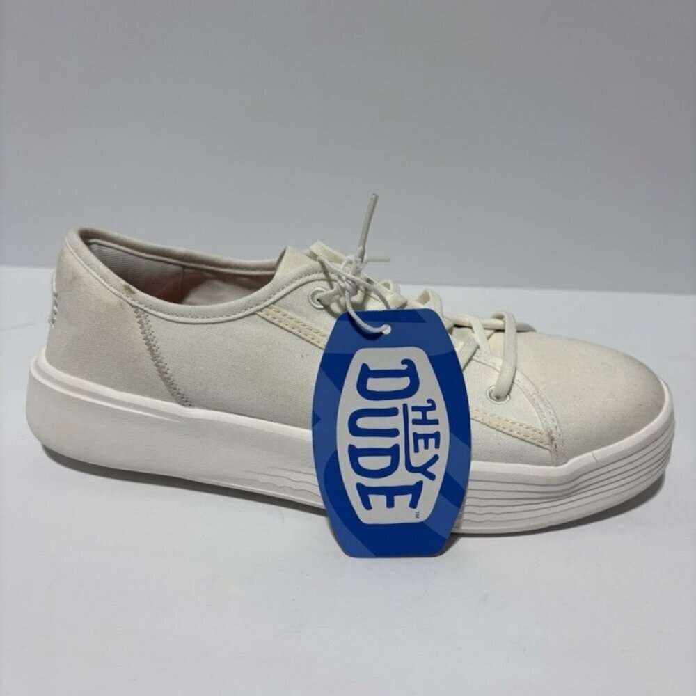 Hey Dude Men’s Cody Canvas Shoes White, Size 7 M